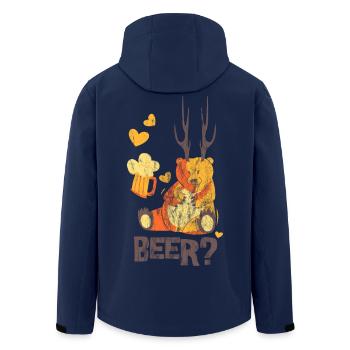 BEAR? - Bier Bierzelt Bär Bären Shirt Motiv - Recycelte Männer Softshell-Jacke von Stanley/Stella - Navy - Hinten - AI Model Male 185 light (185cm)