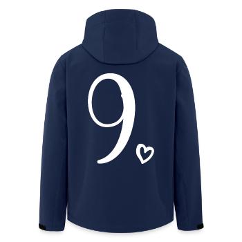 9. Geburtstag Kinder Mädchen 9 Jahre alt Süß Nummer 9 - Recycelte Männer Softshell-Jacke von Stanley/Stella - Navy - Hinten - AI Model Male 185 light (185cm)