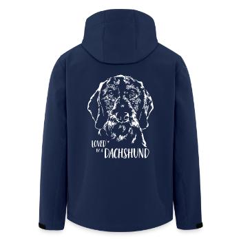Loved by a Dachshund Hunde Rauhaardackel Wilsigns - Recycelte Männer Softshell-Jacke von Stanley/Stella - Navy - Hinten - AI Model Male 185 light (185cm)