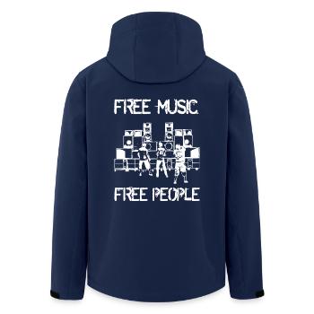Free music free people - Men’s Recycled Softshell Jacket by Stanley/Stella - navy - Back - AI Model Male 185 light (185cm)