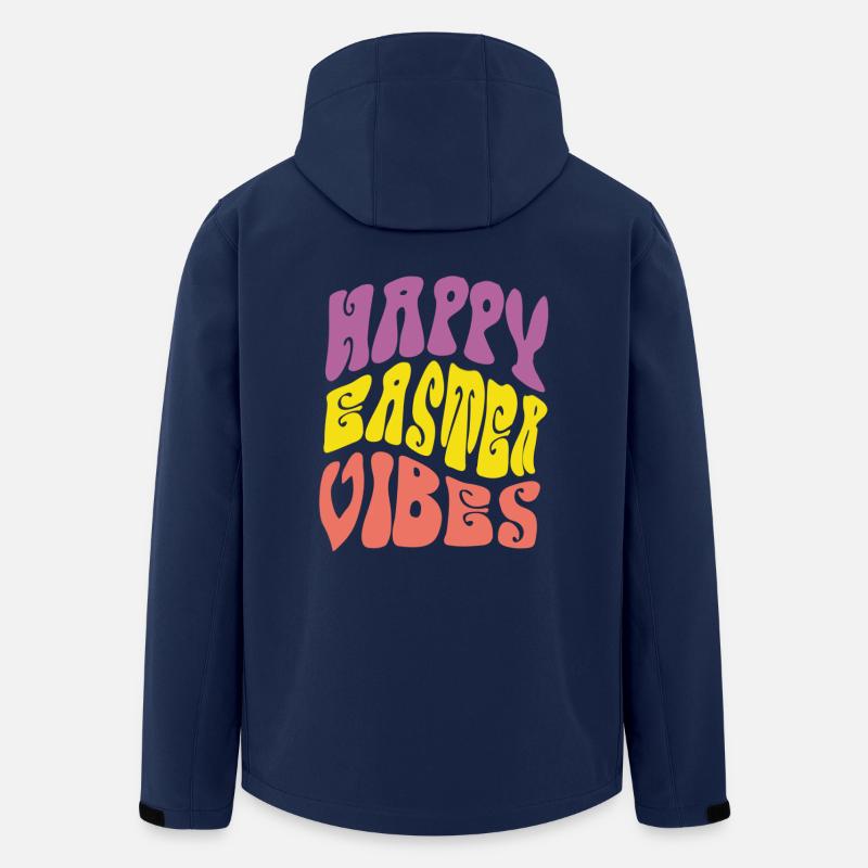 Joyeuses vibrations de Pâques - Veste softshell homme en polyester recyclé Stanley/Stella - marine