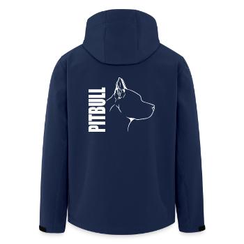 American Pitbull Profile Dogs Dog Wilsigns - Men’s Recycled Softshell Jacket by Stanley/Stella - navy - Back - AI Model Male 185 light (185cm)