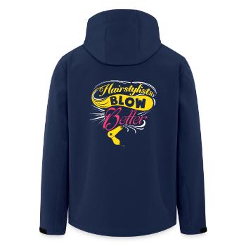 Sayings - Hairstylists blow better - Men’s Recycled Softshell Jacket by Stanley/Stella - navy - Back - AI Model Male 185 light (185cm)