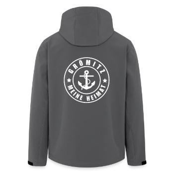 Grömitz | Meine Heimat | Ostsee | Norddeutschland - Recycelte Männer Softshell-Jacke von Stanley/Stella - Anthrazit - Hinten - AI Model Male 185 light (185cm)
