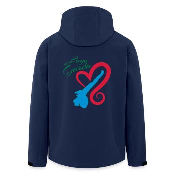 Lake Garda - The heart beats only for you - I - Men’s Recycled Softshell Jacket by Stanley/Stella - navy - Back - AI Model Male 185 light (185cm)
