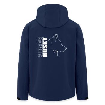 Siberian Husky Profile Dogs Dog Wilsigns - Men’s Recycled Softshell Jacket by Stanley/Stella - navy - Back - AI Model Male 185 light (185cm)