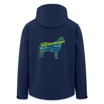 Rally Obedience Australian Shepherd Wordcloud - Recycelte Männer Softshell-Jacke von Stanley/Stella - Navy - Hinten - AI Model Male 185 light (185cm)