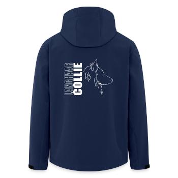 Longhair Collie Profile Dogs Dog Wilsigns - Men’s Recycled Softshell Jacket by Stanley/Stella - navy - Back - AI Model Male 185 light (185cm)