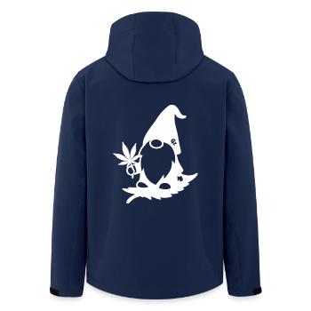 Fliegender Zwerg/Wichtel mit Hanfblatt - Recycelte Männer Softshell-Jacke von Stanley/Stella - Navy - Hinten - AI Model Male 185 light (185cm)