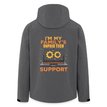 Ich bin der unbezahlte technische Support meiner Familie - Lustig - Recycelte Männer Softshell-Jacke von Stanley/Stella - Anthrazit - Hinten - AI Model Male 185 light (185cm)