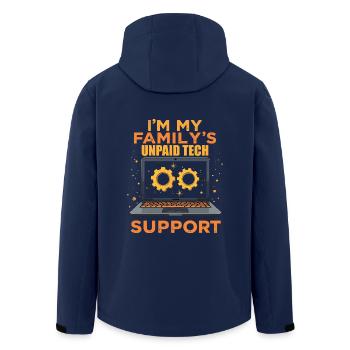 Ich bin der unbezahlte technische Support meiner Familie - Lustig - Recycelte Männer Softshell-Jacke von Stanley/Stella - Navy - Hinten - AI Model Male 185 light (185cm)