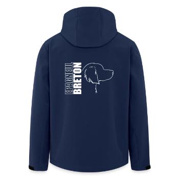 Epagneul Breton Profil Chiens Chien Wilsigns - Veste softshell homme en polyester recyclé Stanley/Stella - marine - Dos - AI Model Male 185 light (185cm)