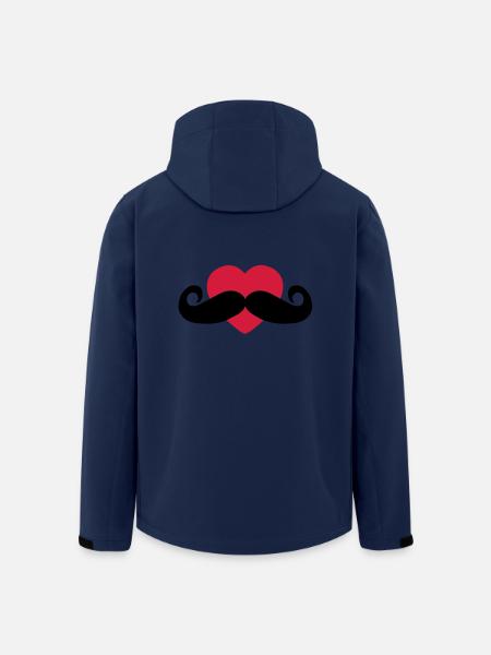 heart moustache / love moustache - Men’s Recycled Softshell Jacket by Stanley/Stella - navy