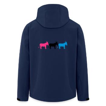 3 friends crew party row donkey horse pony small p - Men’s Recycled Softshell Jacket by Stanley/Stella - navy - Back - AI Model Male 185 light (185cm)