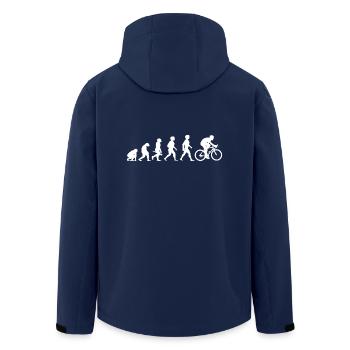 Evolution Bicycle Cycling Two-wheeler Sport - Men’s Recycled Softshell Jacket by Stanley/Stella - navy - Back - AI Model Male 185 light (185cm)