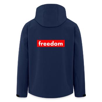 FREEDOM - Men’s Recycled Softshell Jacket by Stanley/Stella - navy - Back - AI Model Male 185 light (185cm)