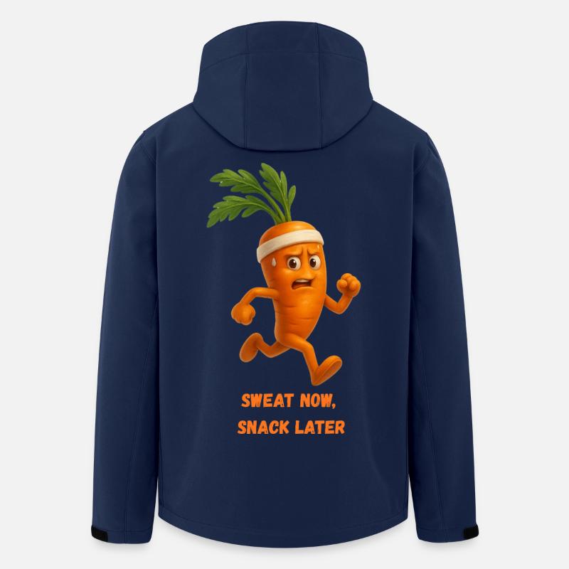 Karotte Läufer Snack Möhre Karikatur  - Recycelte Männer Softshell-Jacke von Stanley/Stella - Navy