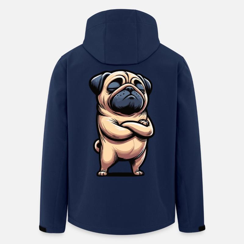 Mops Möpse Mopsbesitzer Mopsliebhaber Mopshalter - Recycelte Männer Softshell-Jacke von Stanley/Stella - Navy
