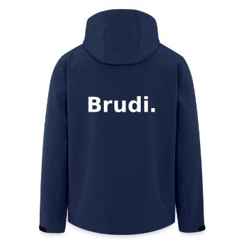 Brudi. The dear brother aka Brudi - Men’s Recycled Softshell Jacket by Stanley/Stella - navy - Back - AI Model Male 185 light (185cm)