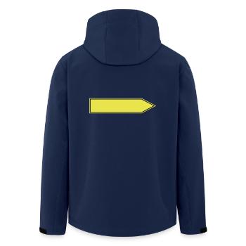 Shield banner place sign place gift redirection - Men’s Recycled Softshell Jacket by Stanley/Stella - navy - Back - AI Model Male 185 light (185cm)