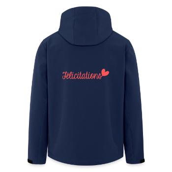 FELICITATIONS. BRAVO. NAISSANCE. ANNIVERSAIRE. BAC - Veste softshell homme en polyester recyclé Stanley/Stella - marine - Dos - AI Model Male 185 light (185cm)