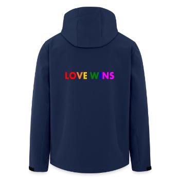 Love wins - Veste softshell homme en polyester recyclé Stanley/Stella - marine - Dos - AI Model Male 185 light (185cm)