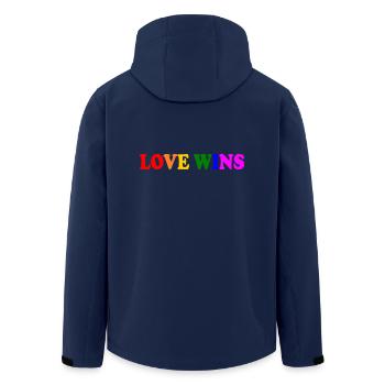 Love wins - Veste softshell homme en polyester recyclé Stanley/Stella - marine - Dos - AI Model Male 185 light (185cm)