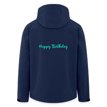 ALLES GUTE ZUM GEBURTSTAG!. ALLES GUTE ZUM GEBURTSTAG!. JAHRESTAG. - Recycelte Männer Softshell-Jacke von Stanley/Stella - Navy - Hinten - AI Model Male 185 light (185cm)