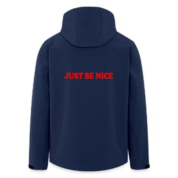 Just be nice - Men’s Recycled Softshell Jacket by Stanley/Stella - navy - Back - AI Model Male 185 light (185cm)