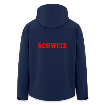 Switzerland - Men’s Recycled Softshell Jacket by Stanley/Stella - navy - Back - AI Model Male 185 light (185cm)