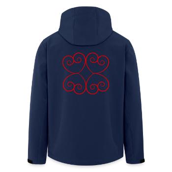 HEART. HEARTS. SAINT VALENTINE. LOVE. LOVE. HEART - Men’s Recycled Softshell Jacket by Stanley/Stella - navy - Back - AI Model Male 185 light (185cm)