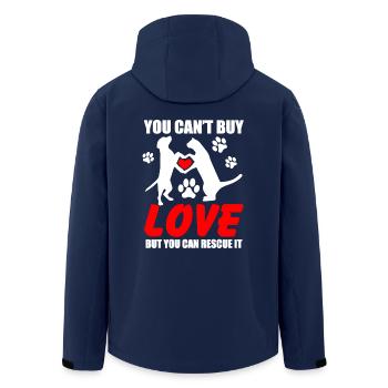 You Can't Buy Love But You Can Rescue It - Men’s Recycled Softshell Jacket by Stanley/Stella - navy - Back - AI Model Male 185 light (185cm)