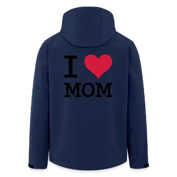 I love Mom - Recycelte Männer Softshell-Jacke von Stanley/Stella - Navy - Hinten - AI Model Male 185 light (185cm)
