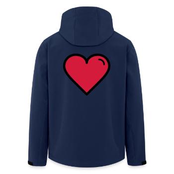 Valentine's Heart - Men’s Recycled Softshell Jacket by Stanley/Stella - navy - Back - AI Model Male 185 light (185cm)