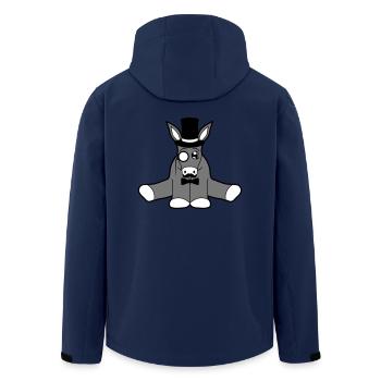 reich sir herr gentlemen mustache schnurrbart mono - Recycelte Männer Softshell-Jacke von Stanley/Stella - Navy - Hinten - AI Model Male 185 light (185cm)