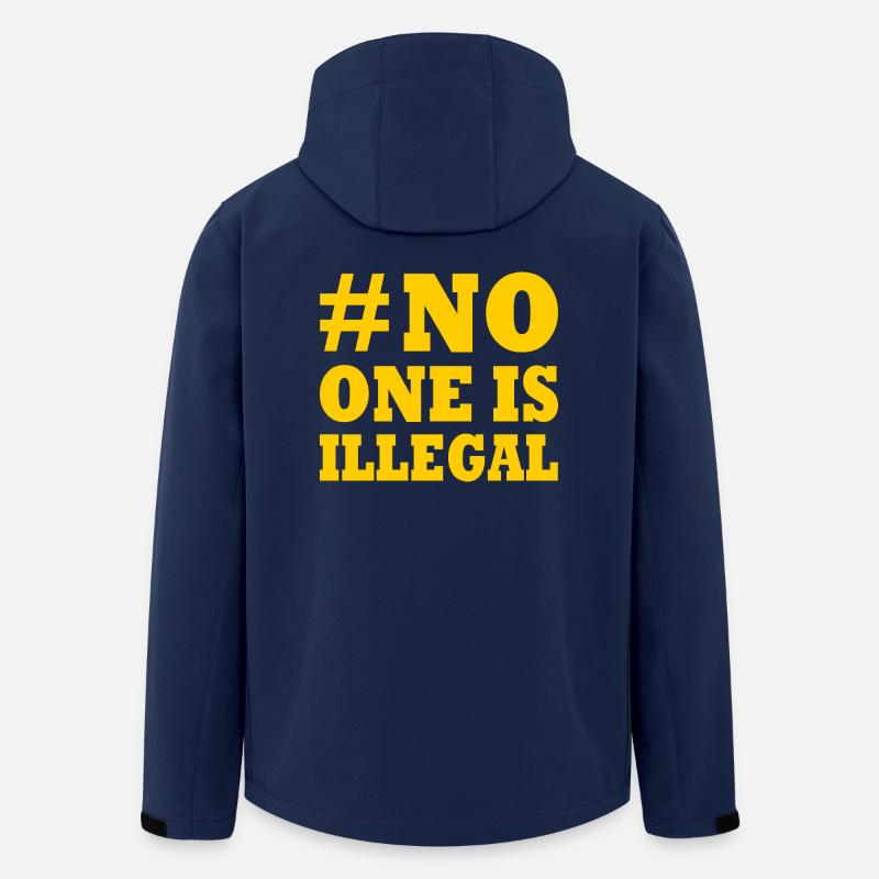 no one is illegal - Veste softshell homme en polyester recyclé Stanley/Stella - marine