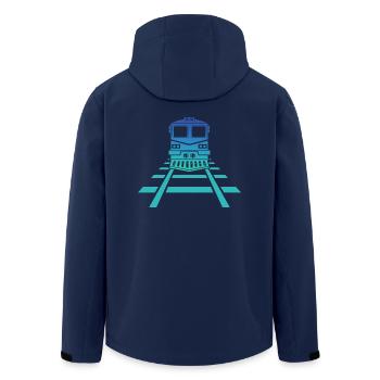 Railway Station Railway Model Railway - Men’s Recycled Softshell Jacket by Stanley/Stella - navy - Back - AI Model Male 185 light (185cm)
