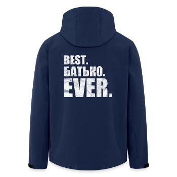 Meilleur. jamais. лучшая. Батько. навсегда. - Veste softshell homme en polyester recyclé Stanley/Stella - marine - Dos - AI Model Male 185 light (185cm)