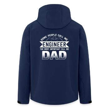 Engineer Dad Daddy Papa Christmas Gift - Men’s Recycled Softshell Jacket by Stanley/Stella - navy - Back - AI Model Male 185 light (185cm)