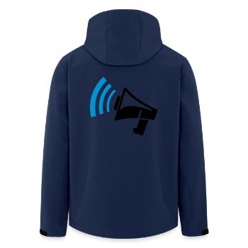 Megaphon Geschenk - Recycelte Männer Softshell-Jacke von Stanley/Stella - Navy - Hinten - AI Model Male 185 light (185cm)