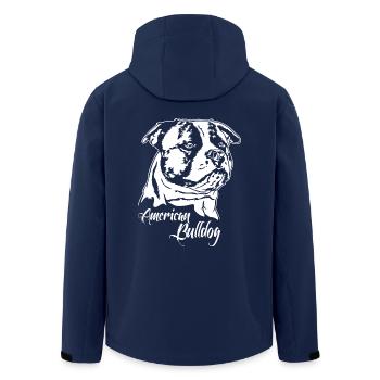 American Bulldog Portrait Hund Hunde Wilsigns - Recycelte Männer Softshell-Jacke von Stanley/Stella - Navy - Hinten - AI Model Male 185 light (185cm)