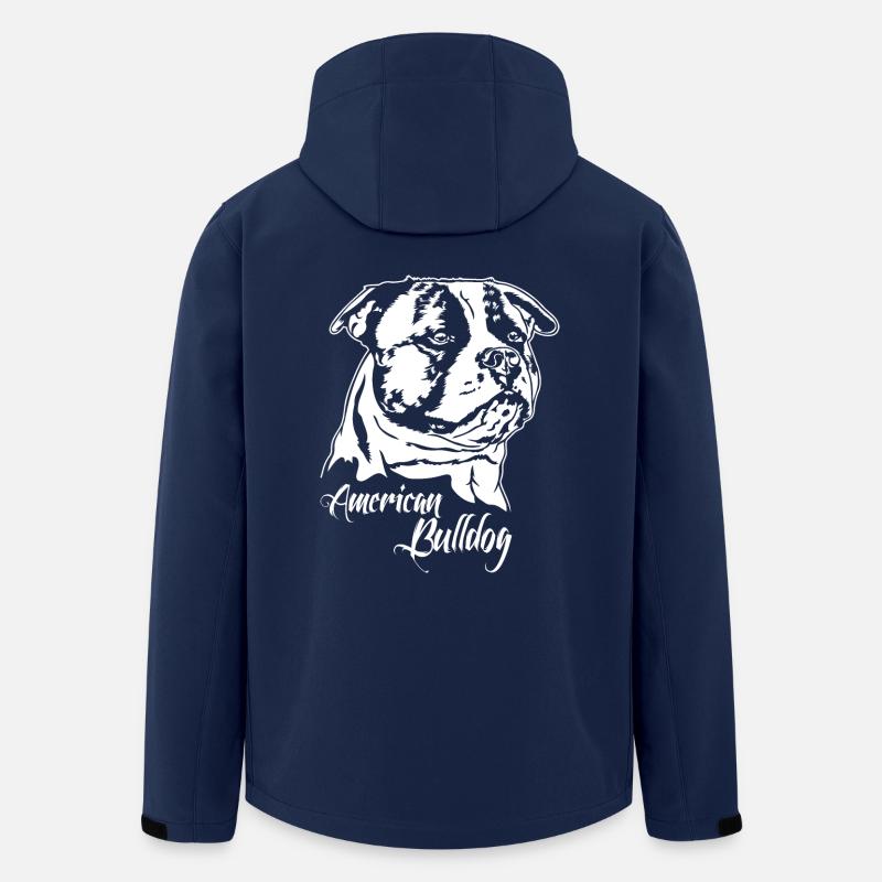 American Bulldog Portrait Hund Hunde Wilsigns - Recycelte Männer Softshell-Jacke von Stanley/Stella - Navy