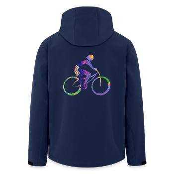 Radfahrer - Recycelte Männer Softshell-Jacke von Stanley/Stella - Navy - Hinten - AI Model Male 185 light (185cm)