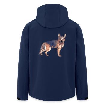 Chien de berger allemand - Veste softshell homme en polyester recyclé Stanley/Stella - marine - Dos - AI Model Male 185 light (185cm)