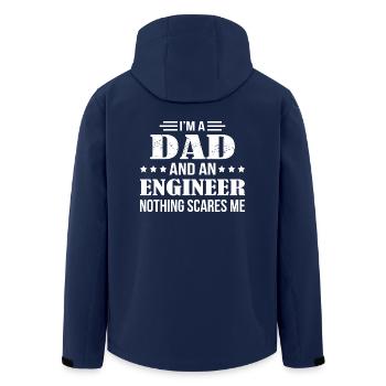 Papa Un ingénieur Rien ne me fait peur - Veste softshell homme en polyester recyclé Stanley/Stella - marine - Dos - AI Model Male 185 light (185cm)