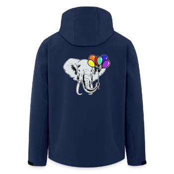 Elefanten Elefant Luftballons Regenbogen LGBT - Recycelte Männer Softshell-Jacke von Stanley/Stella - Navy - Hinten - AI Model Male 185 light (185cm)