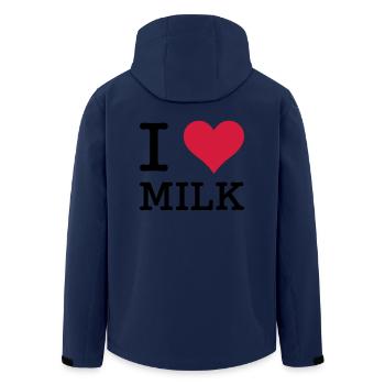 I Love Milk - Recycelte Männer Softshell-Jacke von Stanley/Stella - Navy - Hinten - AI Model Male 185 light (185cm)