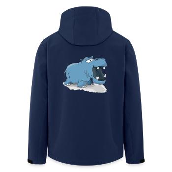 Nielpferd - Recycelte Männer Softshell-Jacke von Stanley/Stella - Navy - Hinten - AI Model Male 185 light (185cm)