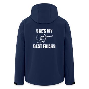 She Is My Best Friend Shirt Geschenk Partnerlook - Recycelte Männer Softshell-Jacke von Stanley/Stella - Navy - Hinten - AI Model Male 185 light (185cm)