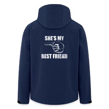 She Is My Best Friend Shirt Geschenk Partnerlook - Recycelte Männer Softshell-Jacke von Stanley/Stella - Navy - Hinten - AI Model Male 185 light (185cm)